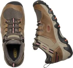 'Keen Outdoor' Women's Steens WP Leather Low Hiker - Timberwolf / Coral -Athletic Shoes Sales 1022336 PLD large 1024x1024@2x